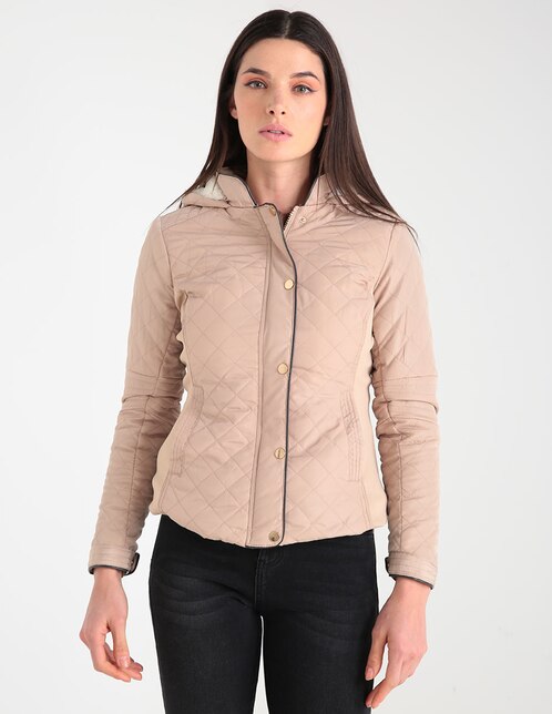 chamarra beige mujer