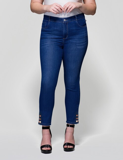 Jeans Skinny Oh Pomp! lavado medio corte cintura alta para mujer en SB