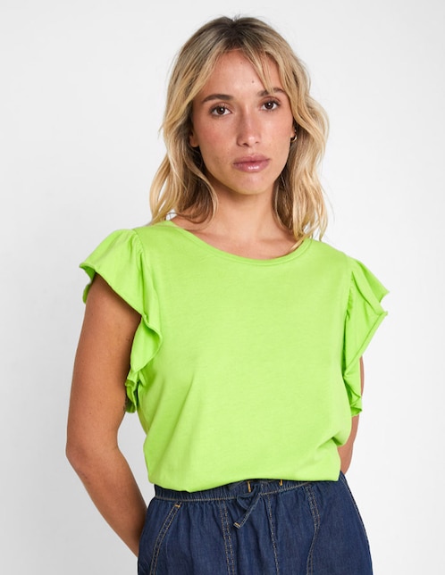 Playera manga corta cuello redondo para mujer 1
