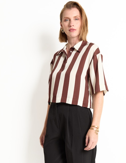 Blusa manga al codo para mujer