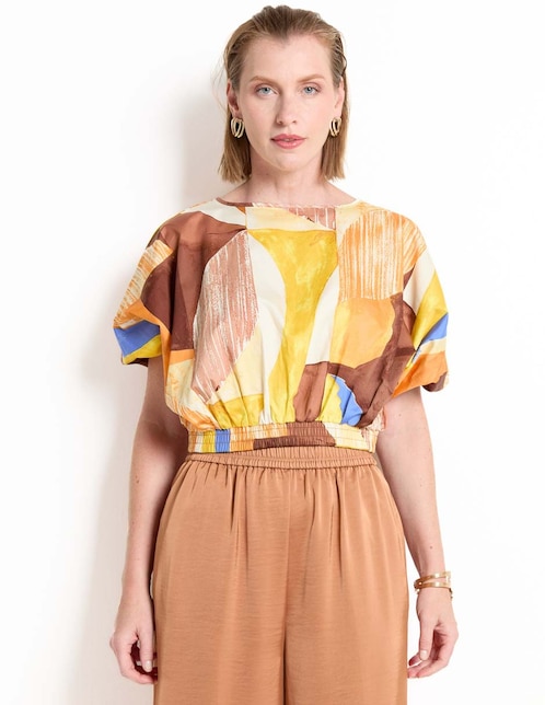 Blusa manga corta para mujer