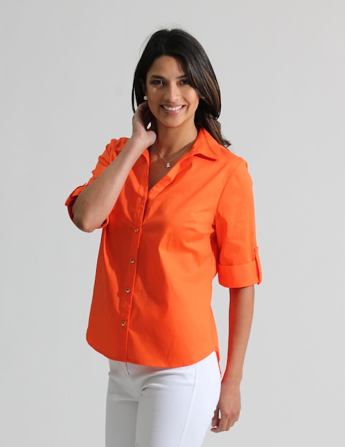 Blusa manga al codo para mujer