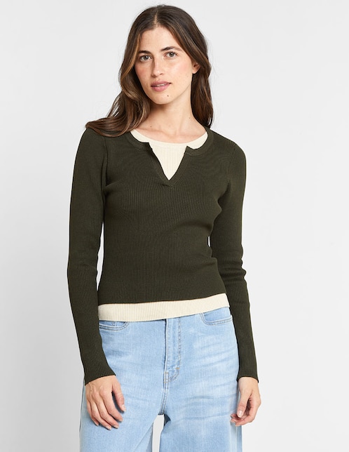 Suéter cuello mao para mujer 1