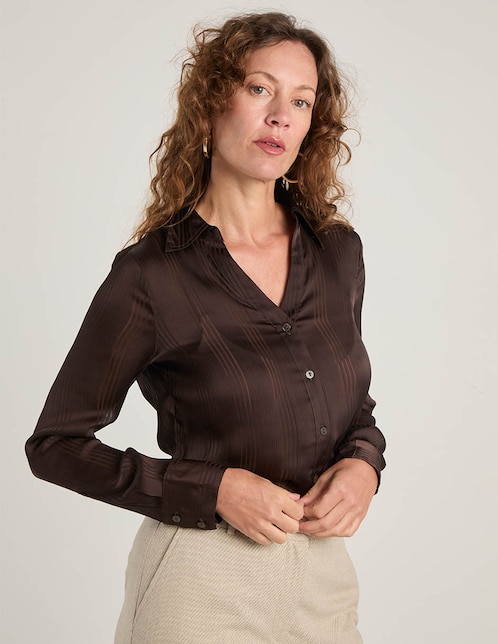 Blusa camisera manga larga para mujer 1