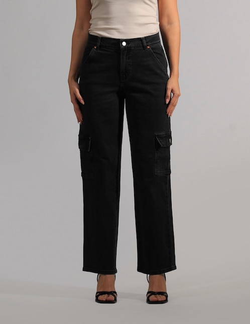 Jeans cargo straight Oh Pomp para mujer