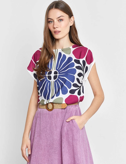 Blusa Valeria By Trucco manga corta para mujer