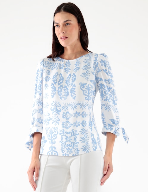 Blusa Pierre Cardin manga 3/4 para mujer