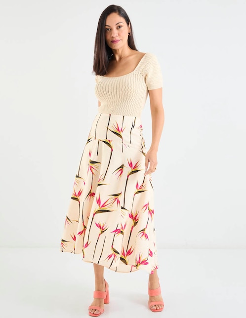 Falda crop cintura alta