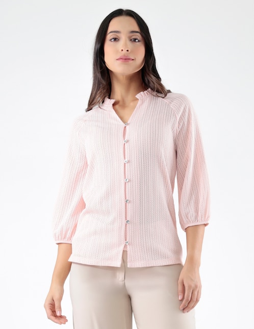 Blusa Blossom Pink manga larga para mujer 1