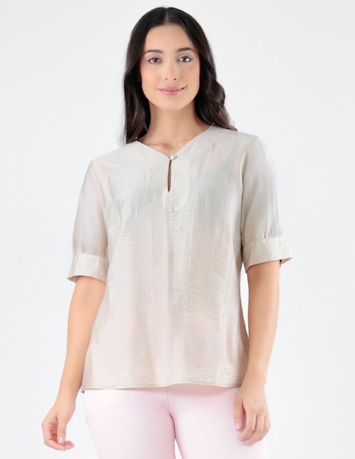 Blusa Blossom Pink manga al codo para mujer 1