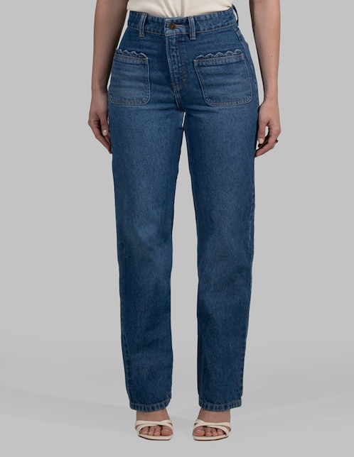 Jeans relajado cintura alta Oh Pomp para mujer