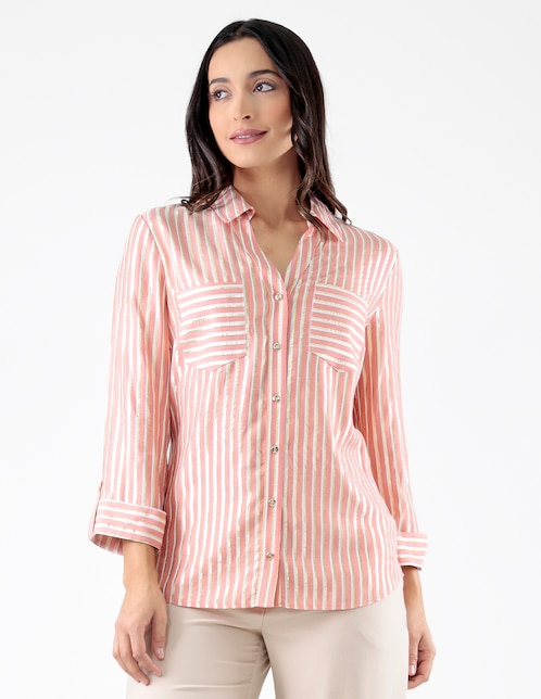 Blusa camisera manga 3/4 para mujer 1