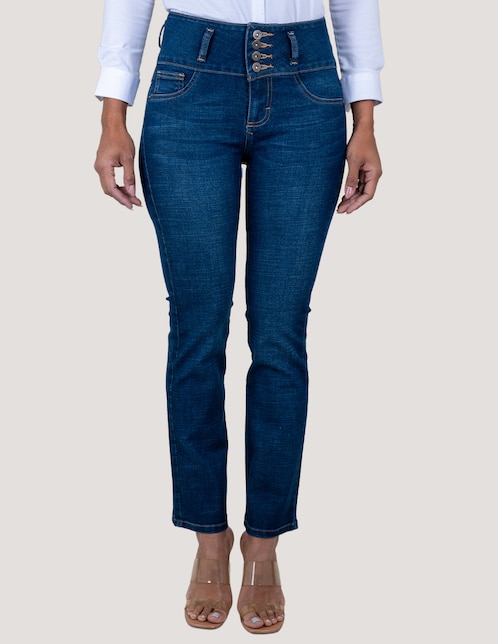 Jeans slim media cintura Shape Up para mujer 1