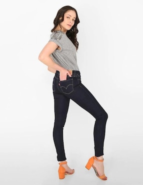Jeans skinny Levi´s lavado 711 obscuro corte cadera para mujer