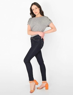 Jeans skinny Levi´s lavado 711 obscuro corte cadera para mujer