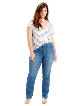 Jeans straight Levi´s lavado degradado corte cintura alta para mujer
