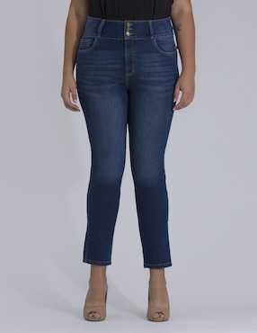 Jeans Skinny Oh Pomp! Lavado Medio Corte Cintura Alta Para Mujer