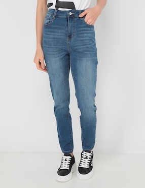 Jeans Straight GUEES Corte Cintura Para Mujer