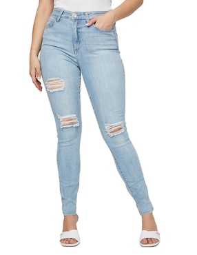 Jeans Skinny Guess Eco Simmone Corte Cintura Alta Para Mujer