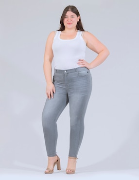 Jeans skinny Oh Pomp! corte cintura alta para mujer