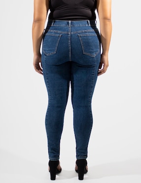 Jeans skinny Oh Pomp corte cintura alta para mujer