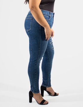 Jeans skinny Oh Pomp corte cintura alta para mujer