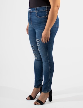 Jeans skinny Oh Pomp corte cintura alta para mujer