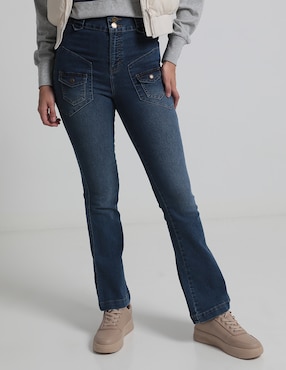 Jeans Bota Oh Pomp! Corte Cintura Alta Para Mujer