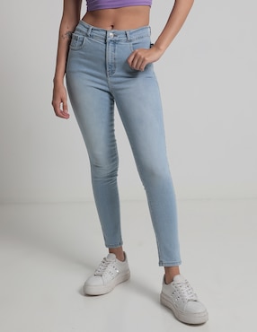 Jeans Skinny Oh Pomp Corte Cintura Alta Para Mujer