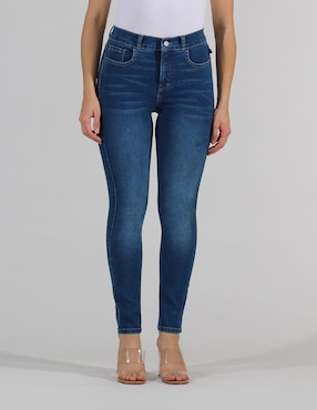 Jeans Skinny Oh Pomp Corte Cintura Alta Para Mujer