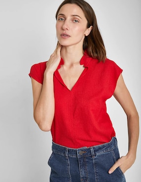 Blusa manga corta para mujer