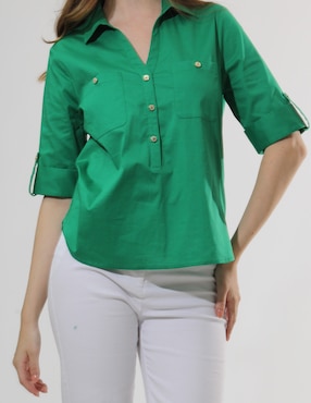 Blusa Bliss By Oh Pomp Manga 3/4 Para Mujer