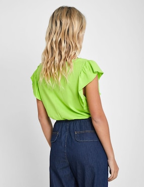 Playera manga corta Valeria by Trucco cuello redondo para mujer