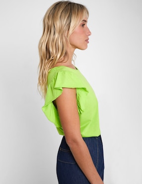 Playera manga corta Valeria by Trucco cuello redondo para mujer