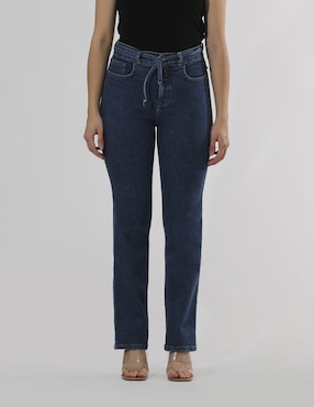 Jeans Recto Oh Pomp! Corte Cintura Alta Para Mujer