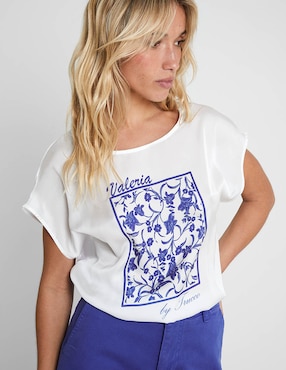 Blusa manga corta para mujer