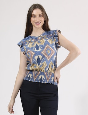 Blusa Bliss By Oh Pomp Manga Corta Para Mujer