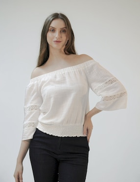 Blusa Bliss By Oh Pomp Manga 3/4 Para Mujer