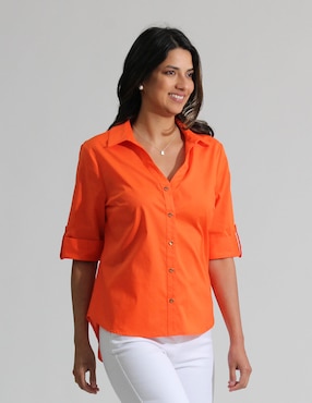 Blusa manga al codo para mujer