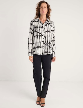 Blusa camisera Liz&Co By Liz Claiborne manga larga para mujer