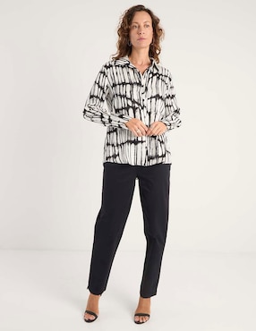 Blusa camisera Liz&Co By Liz Claiborne manga larga para mujer