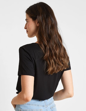 Playera manga corta Valeria By Trucco cuello redondo para mujer