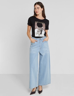 Playera manga corta Valeria By Trucco cuello redondo para mujer