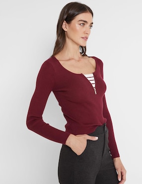 Suéter Valeria By Trucco cuello con escote para mujer