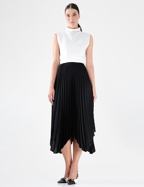 Falda midi Pierre Cardin Black & White a la cintura