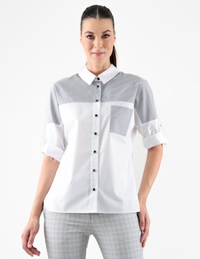 Blusa manga al codo para mujer