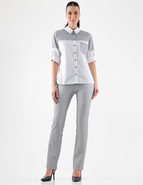 Blusa manga al codo para mujer