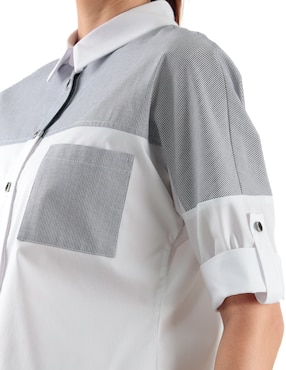 Blusa manga al codo para mujer