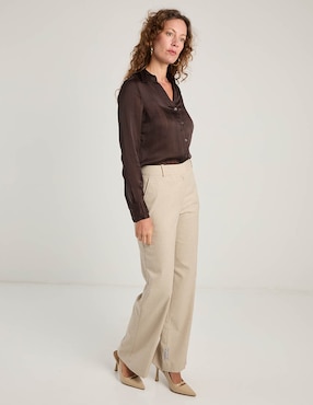 Blusa camisera Liz&Co By Liz Claiborne manga larga para mujer