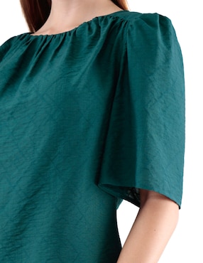 Blusa manga al codo para mujer